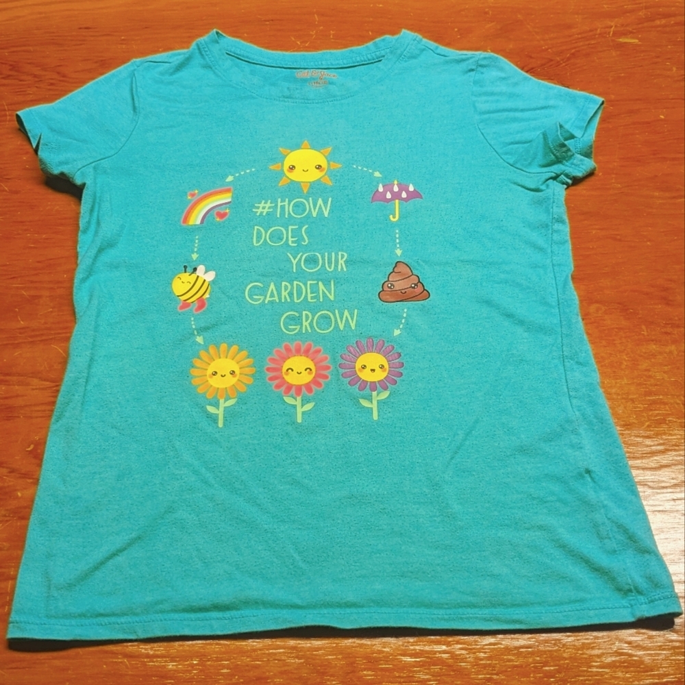 Mint Green Cat & Jack L (10/12) #How Does Your Garden Grow Children's Tee Shirt